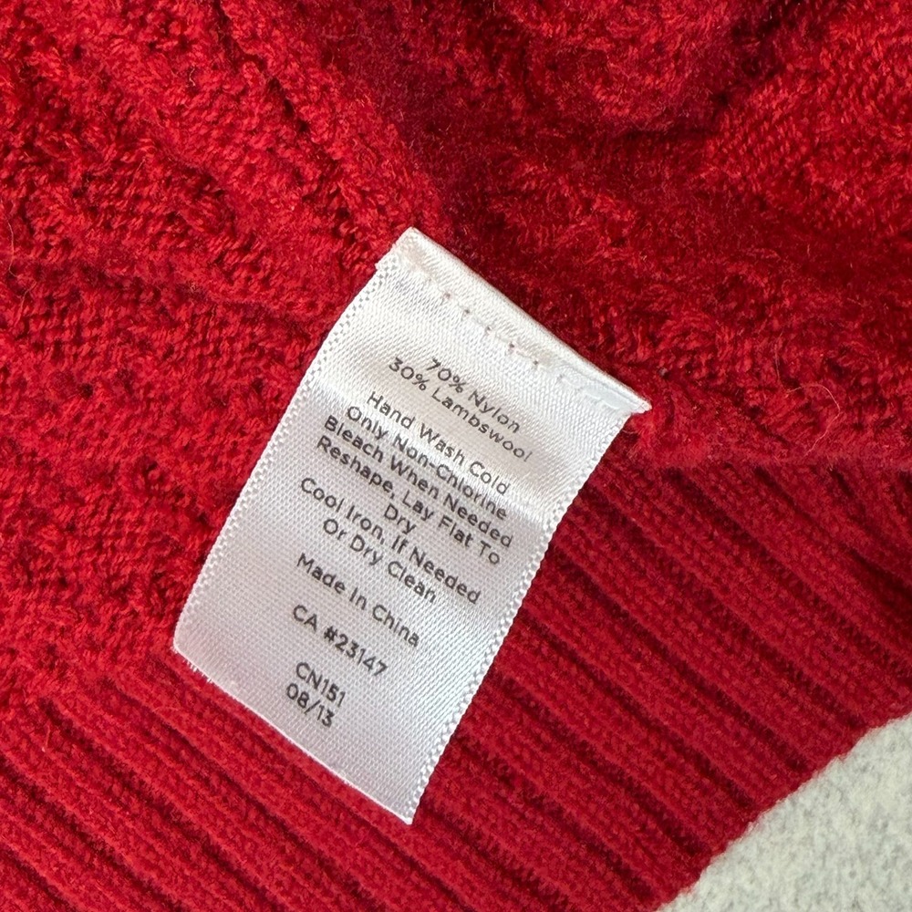 Talbots Womens Cardigan Sweater Red Long Sleeve Open Front Ribbed Knitted 2X - Picture 3 of 11